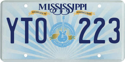 MS license plate YTO223