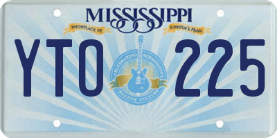 MS license plate YTO225
