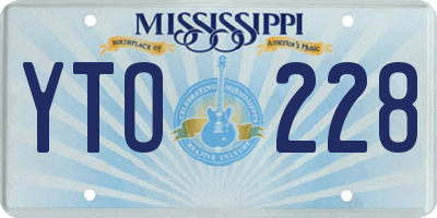 MS license plate YTO228