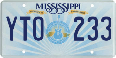 MS license plate YTO233