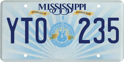 MS license plate YTO235