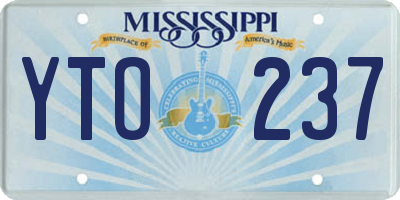 MS license plate YTO237