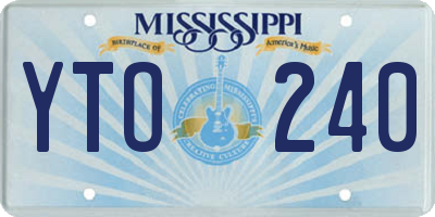 MS license plate YTO240