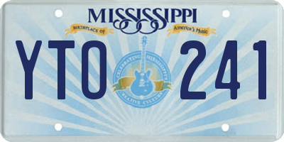 MS license plate YTO241