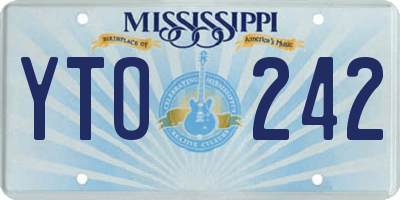 MS license plate YTO242