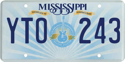 MS license plate YTO243