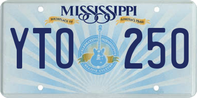 MS license plate YTO250