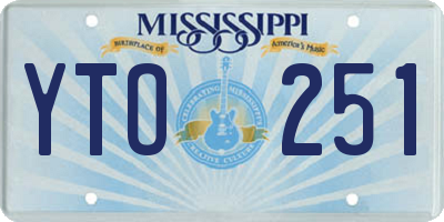MS license plate YTO251