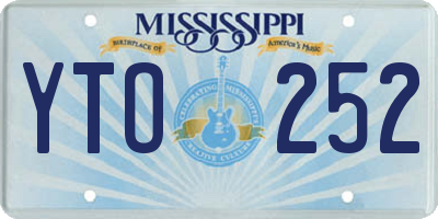 MS license plate YTO252