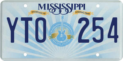MS license plate YTO254