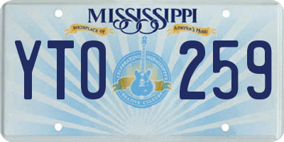 MS license plate YTO259