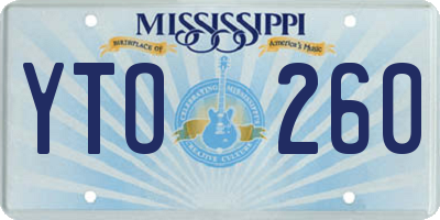 MS license plate YTO260