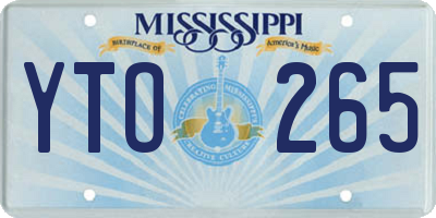 MS license plate YTO265