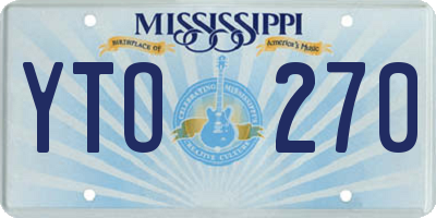 MS license plate YTO270