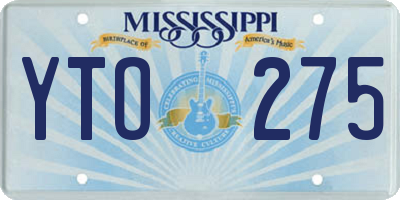 MS license plate YTO275