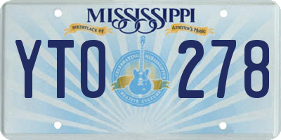 MS license plate YTO278