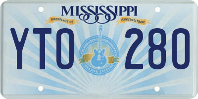 MS license plate YTO280