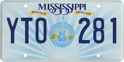 MS license plate YTO281