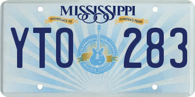 MS license plate YTO283