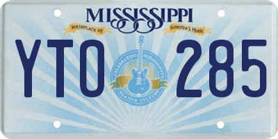 MS license plate YTO285