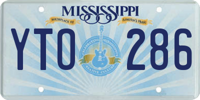 MS license plate YTO286
