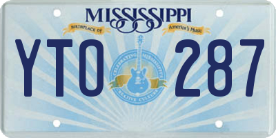 MS license plate YTO287