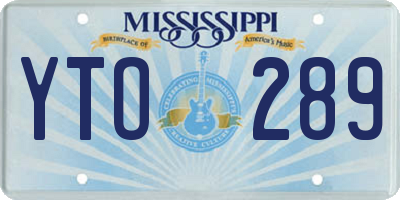 MS license plate YTO289