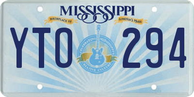 MS license plate YTO294