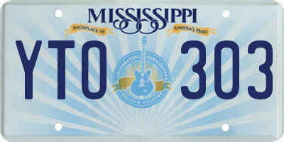 MS license plate YTO303