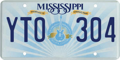 MS license plate YTO304
