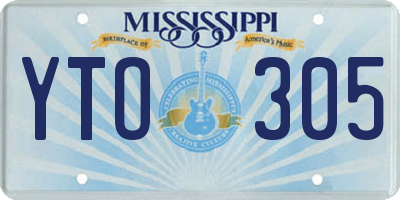 MS license plate YTO305