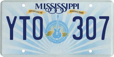 MS license plate YTO307