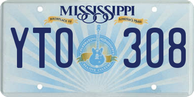 MS license plate YTO308