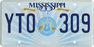 MS license plate YTO309