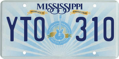 MS license plate YTO310