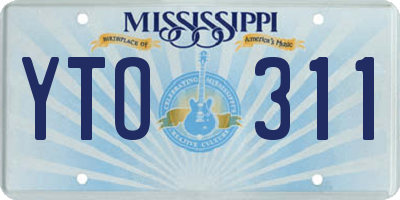 MS license plate YTO311