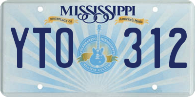 MS license plate YTO312