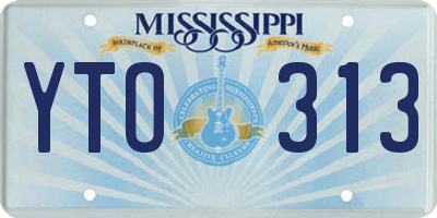 MS license plate YTO313