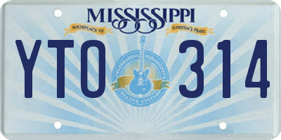 MS license plate YTO314