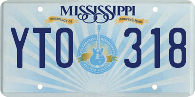 MS license plate YTO318