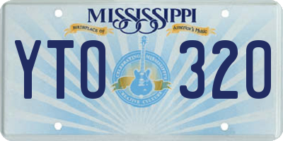 MS license plate YTO320