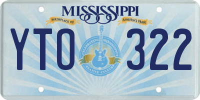 MS license plate YTO322