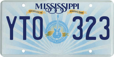 MS license plate YTO323