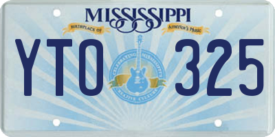MS license plate YTO325