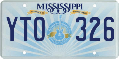 MS license plate YTO326