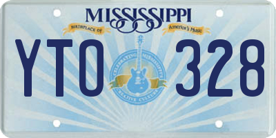 MS license plate YTO328