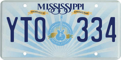 MS license plate YTO334