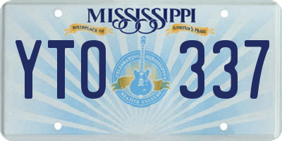 MS license plate YTO337