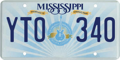 MS license plate YTO340