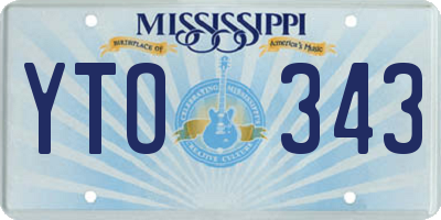 MS license plate YTO343